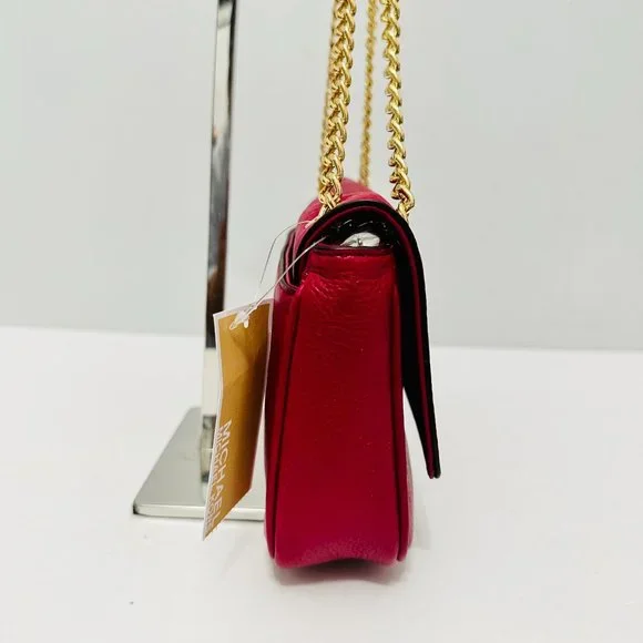 MICHAEL KORS JET SET JEWEL LEATHER SHOULDER BAG